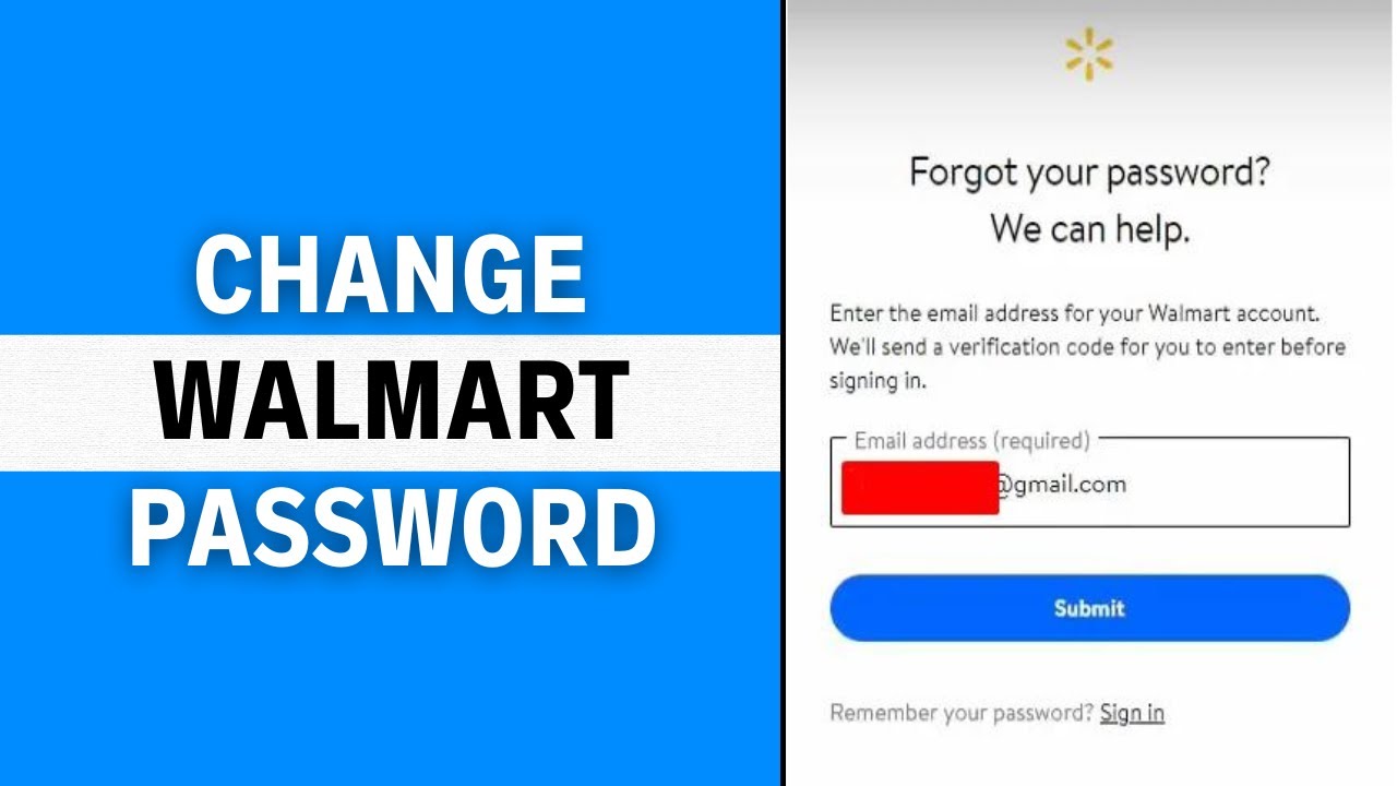 Reset Password Your WalmartOne